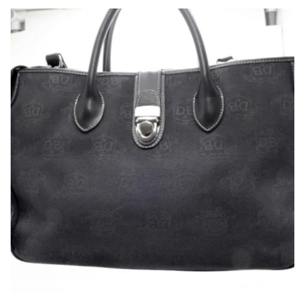 Dooney & Bourke Signature Black Canvas Large Satchel with shoulder strap